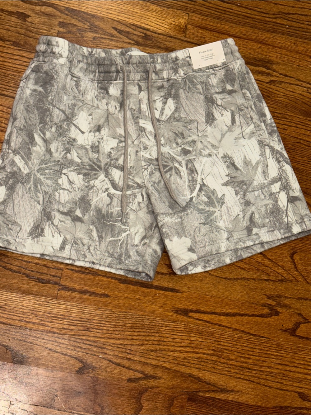 Hollister Gray Leaf-Print Athletic Shorts